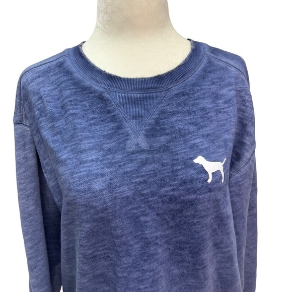 Victoria's Secret PINK Distressed Gradient Blue Sweatshirt Size XS - Picture 4 of 10